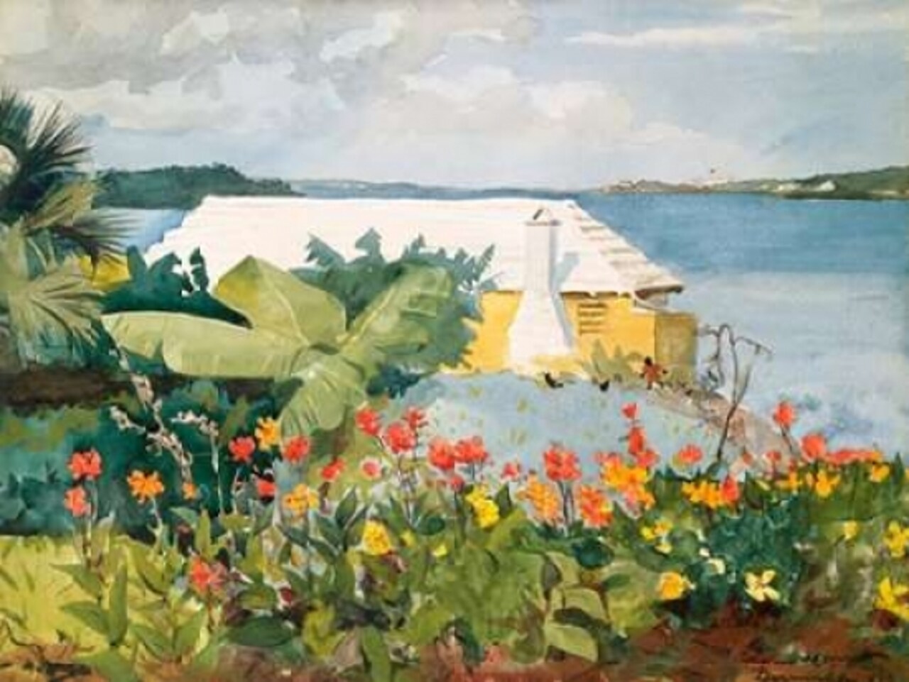 Flower Garden and Bungalow, Bermuda Poster Print by Winslow Homer - Item # VARPDX3HO2149